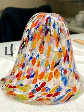 Murano Glass Millefiori Pendant light vintage hand blown Italian authentic used